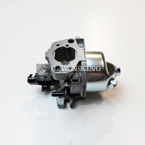 118550697/0: Stiga Group (Atco, Alpina, Mountfield etc) carburettor suitable for lawnmowers. Silver and black and sat against a white background.