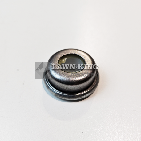 122122206/0: Stiga Group (Mountfield, Alpina etc) tractor and metal bearing, silver with a circular fitting in the centre, against a white background.