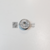 Zoomed out image of the underside of the Stiga Group (Mountfield, Alpina etc) tractor and metal bearing, silver with a circular fitting in the centre, against a white background.