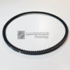 135064383/0 Stiga Group (Alpina, Mountfield, Castelgarden etc) lawnmower belt, black and toothed, sat flat against a white background.
