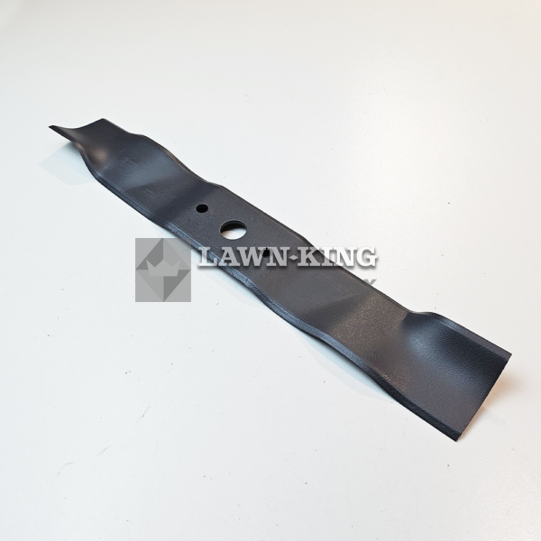 Stiga Group (Atco, Mountfield etc) lawnmower blade set diagonally and flat against a white background.