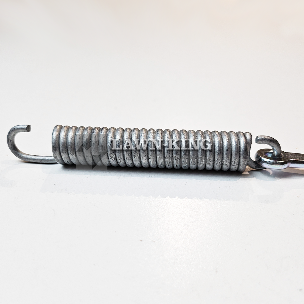 Close up of the spring end of the blade clutch cable for Stiga Group range of garden tractors. This part is set flat against a white background.