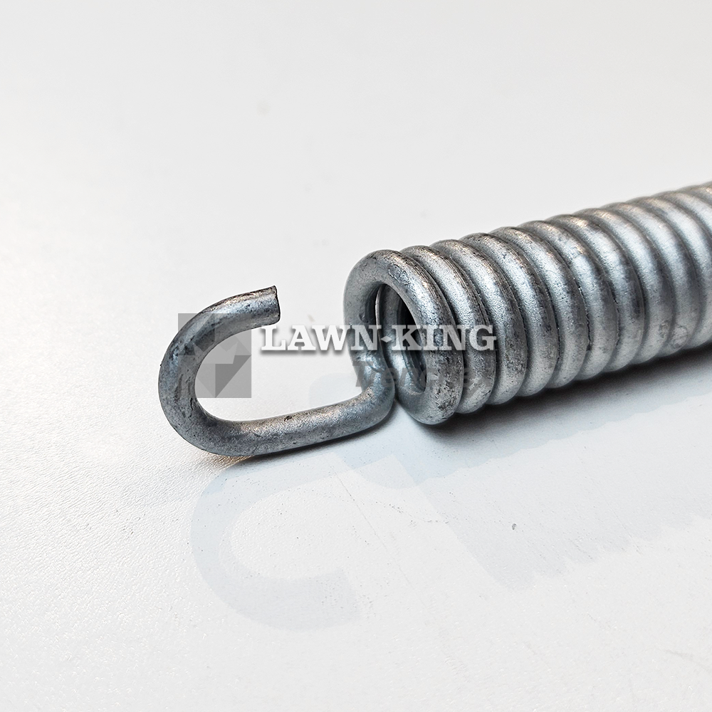 Close up of the spring end of the blade clutch cable for Stiga Group range of garden tractors. This part is set flat against a white background.